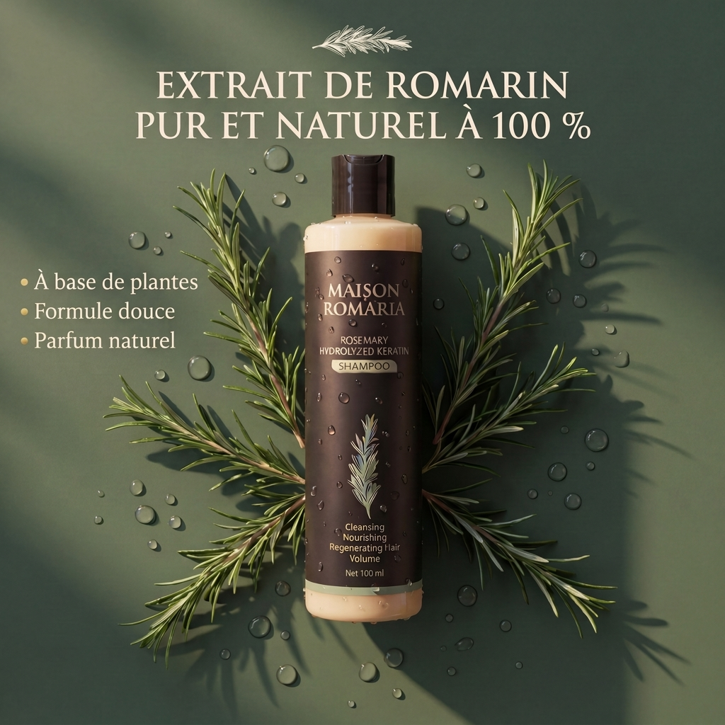 Maison Romaria™ — Shampoing au Romarin pour Cheveux Clairsemés