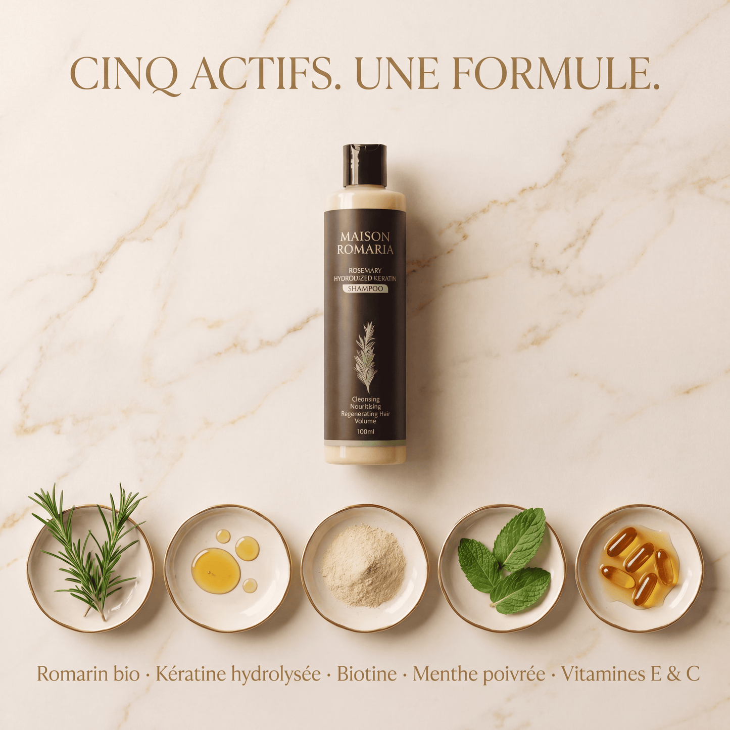 Maison Romaria™ — Shampoing au Romarin pour Cheveux Clairsemés