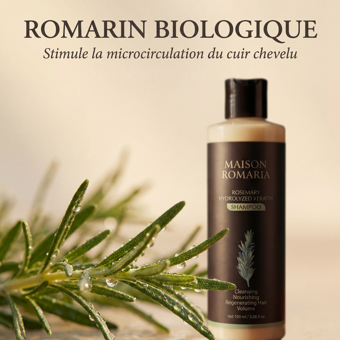 Maison Romaria™ — Shampoing au Romarin pour Cheveux Clairsemés